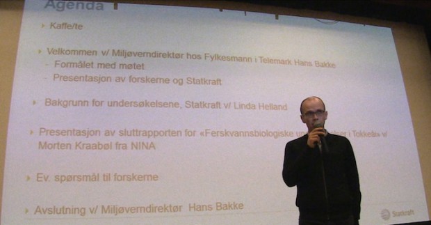 Miljøverndirektør Hans Bakke hos Fylkesmannen i Telemark ønsker velkommen til folkemøte 28. mai 
