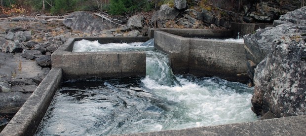 Fra fisketrappa i Hunderfossen